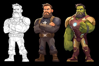 draw you a dc or marvel style comic book superhero or villain character