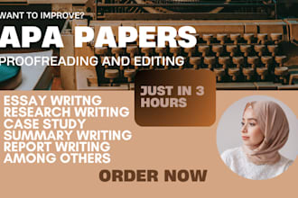 proofread and edit apa papers in 3 hours