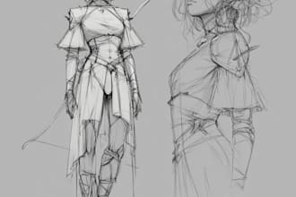 create an original fantasy character sketch