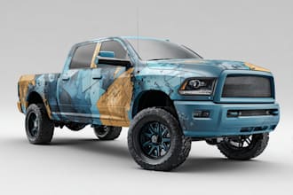 do vehicle wrap design, car wrap, and truck wrap design