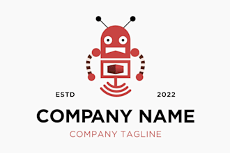 design modern robot logo