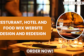 custom wix website design for restaurant hotel or food business
