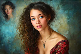 draw realistic digital portrait art in oil painting style