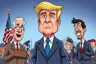 create political and editorial cartoons