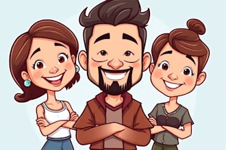 draw avatar in cartoon vector caricature portrait