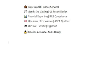 prepare statutory financial statements and consolidations