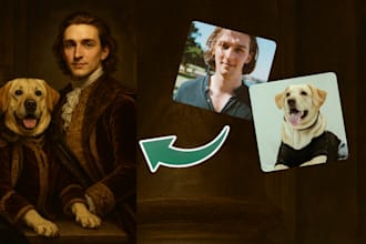 create royal portraits of pet and owner