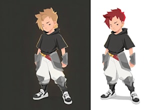 design a 2d cartoon character