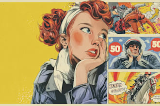 draw a retro vintage comic illustration