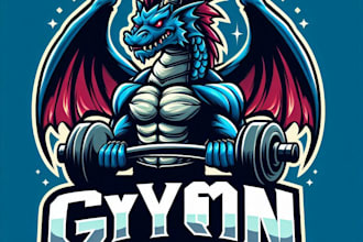 design high quality gym dragon mascot logo with unlimited revision