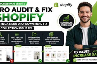 do cro audit fix shopify mega menu dropdown menu fix collection issue