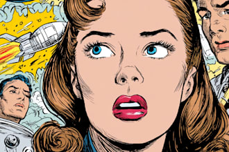 draw a retro vintage comic illustration