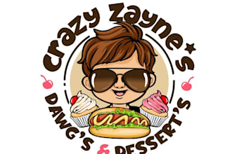 design a fun and tasty burger and ice cream logo for your food brand