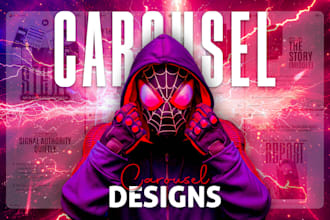 design scroll stopping carousel posts for linkedin or insta