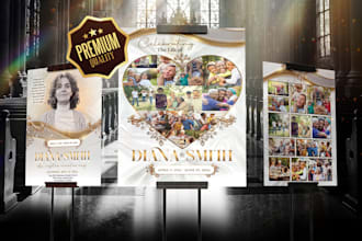 design elegant funeral poster, flyer, memorial keepsake