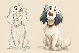 draw pet portrait with disney style