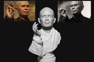 sculpture 3d bust, statue, character, mascot, design product for printing