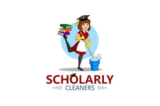 design included cartoon logo for a cleaning company