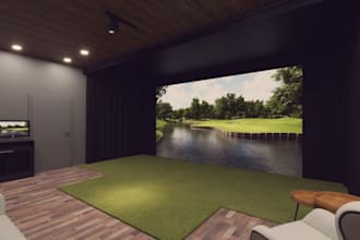 renovate golf showroom,golfclub,hole,mini golf course,ceiling layout,padel court