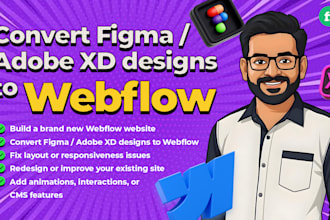 create webflow web page or convert any scratch to webflow