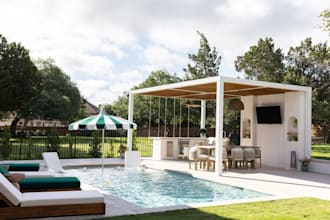 do 3d landscape design, garden pool, patio, fireplace, architectural pool design