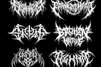 create logo font metal, black metal, death metal, slamming