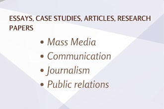 write journalism media communications articles literature research