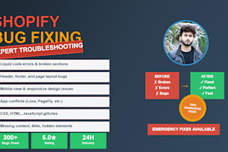 fix shopify liquid code errors, bugs, and theme issues