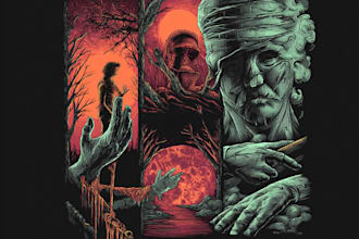 create a dark, horror, underground art illustration