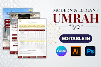 design modern and elegant umrah flyers
