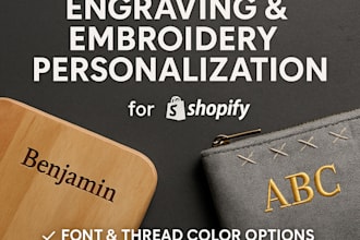 do a conversion focused custom engraving and embroidery integration for store