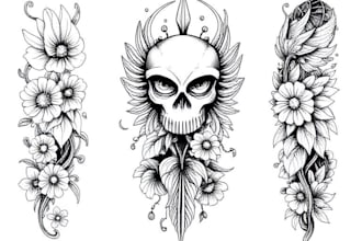 create a tattoo design for leg sleeve