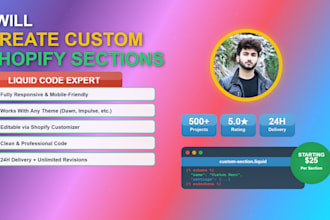 create custom shopify sections or layouts for your store
