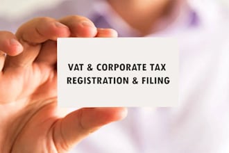register and file uae vat,corporate tax and provide uae bookkeeping
