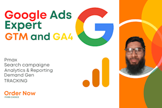 setup and manage google ads campaigns with ga4 and GTM conversion tracking