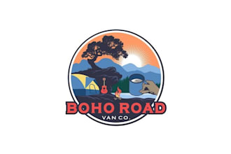 design unique slow road van company logo