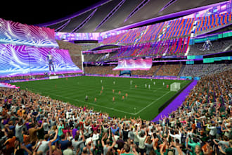 do a 3d multiplayer football game in unity with custom stadiums and sportwear
