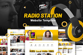 design radio website, radio station, podcast website, artist  music site