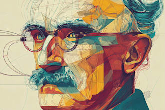 illustrate a minimalist vector portrait of your picture