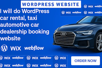 do car rental website, taxi automotive car dealership booking wordpress website