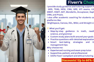 tutor you for hesi a2, ati teas 7, and nursing entrance exams