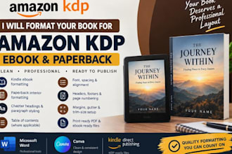 format your book for amazon KDP ebook and paperback