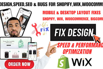 fix shopify wix woocommerce bigcommerce design SEO and fix bugs