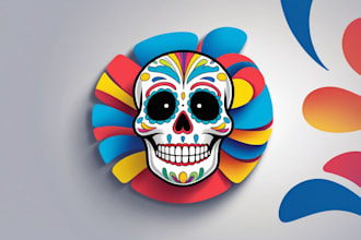 design skull head mascot logo for your business