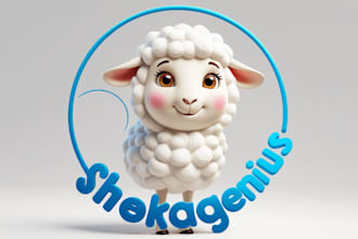 design sheep mascot logo with express delivery