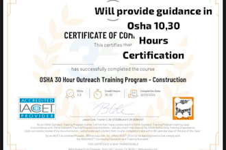 guide you in osha 10 and 30 tasks