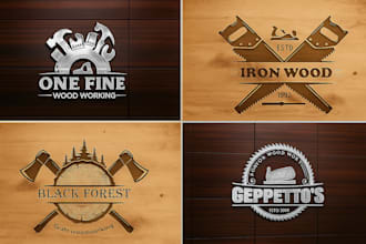 design carpentry and wood craft logo
