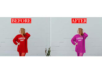 color change of any clothing, product and background