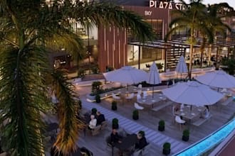mixed use commercial building, 2d to 3d layout, render retail shop, mall store