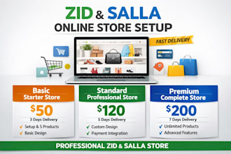 build a professional zid  salla online store that sells